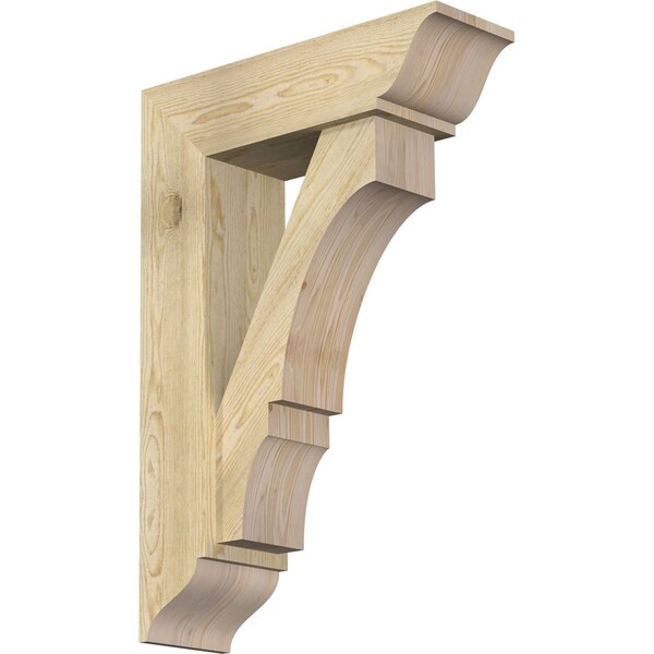 Ekena Millwork Balboa Traditional Rough Sawn Bracket w/ Offset Brace, Douglas Fir, 8"W x 26"D x 38"H BKT0806X26X38BOA01RDF - main